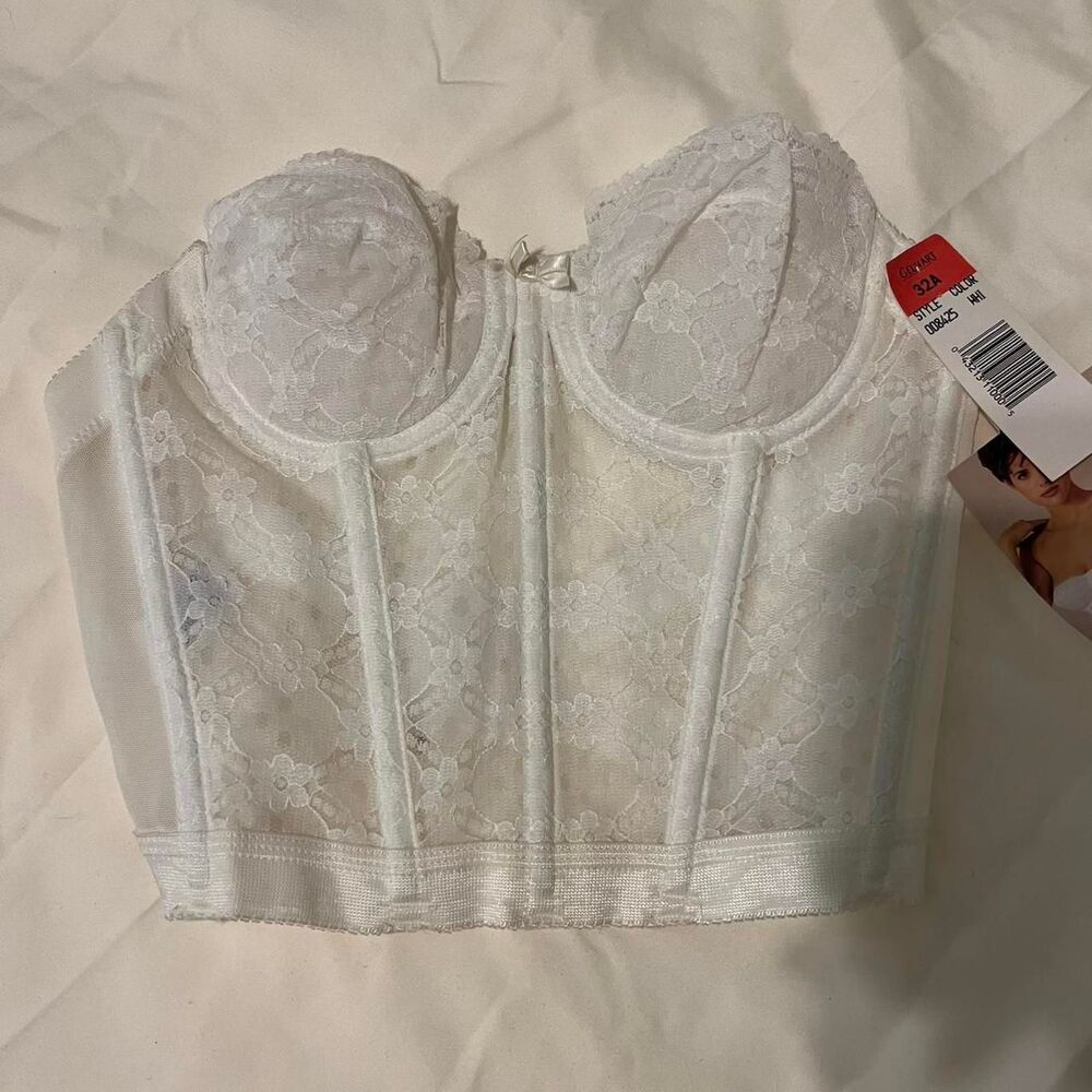 vintage y2k 2000s white lace strapless corset 32A NEW with tags
